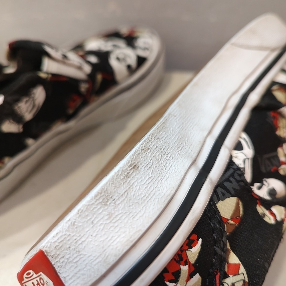 Vans Asher Slip-On Sneakers Kids Sz 13 Shoes Skulls & Snakes Youth Skater - Picture 9 of 11